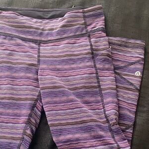 lululemon athletica Purple & Pink Striped Leggings Size 6
